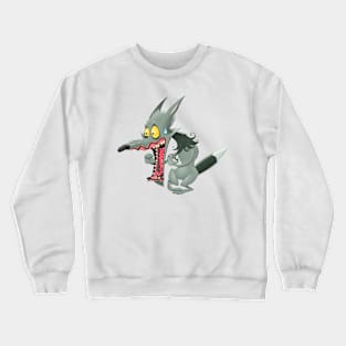 Scared Wolf Funny Crewneck Sweatshirt